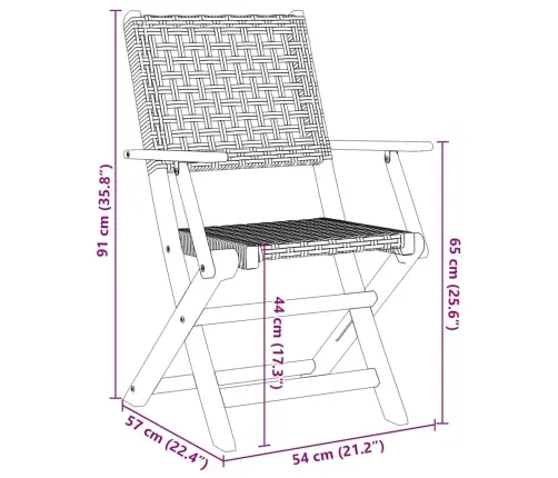 Saliekami Dārza Krēsli, 6 Gab., Bēša Pe Rotangpalma, Koks Vidaxl