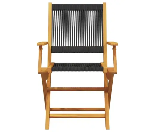 Saliekami Dārza Krēsli, 4 Gab., Melni, Akācijas Masīvkoks Vidaxl