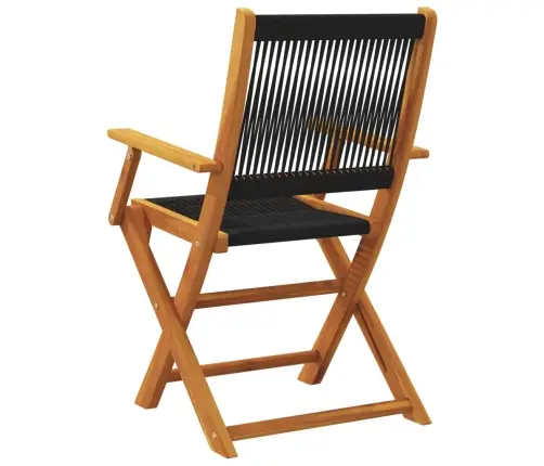 Saliekami Dārza Krēsli, 4 Gab., Melni, Akācijas Masīvkoks Vidaxl