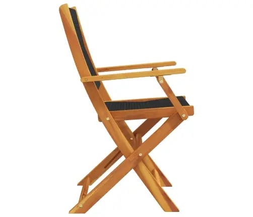 Saliekami Dārza Krēsli, 6 Gab., Melni, Akācijas Masīvkoks Vidaxl