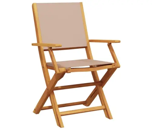 Salokāmi Dārza Krēsli, 6 Gab., Pelēkbrūns, Audums Un Masīvkoks Vidaxl