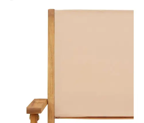 Saliekami Dārza Krēsli, 4 Gab., Bēšs Audums, Masīvkoks Vidaxl