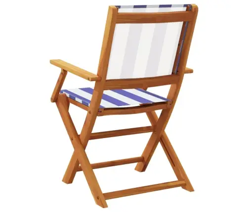 Salokāmi Dārza Krēsli, 6 Gab., Zili Balts, Audums Un Masīvkoks Vidaxl