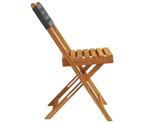 Atlošiamos Sodo Kėdės, 4Vnt., Juodos, Poliratanas Ir Mediena