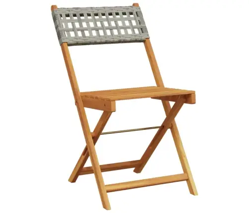 Dārza Krēsli, 6 Gab., Pelēka Pe Rotangpalma, Masīvkoks Vidaxl