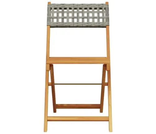 Saliekami Dārza Krēsli, 8 Gab., Pelēka Pe Rotangpalma, Koks Vidaxl