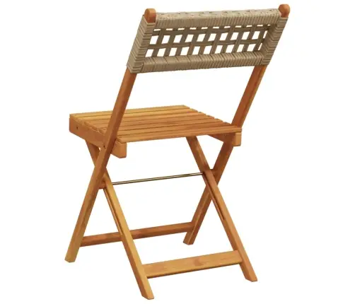 Saliekami Dārza Krēsli, 6 Gab., Bēša Pe Rotangpalma, Koks Vidaxl