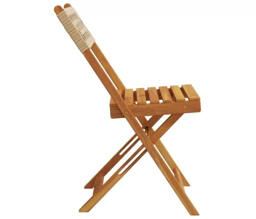 Saliekami Dārza Krēsli, 8 Gab., Bēša Pe Rotangpalma, Koks Vidaxl