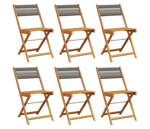 Sulankstomos Sodo Kėdės, 6Vnt., Pilkos, Akacijos Masyvas