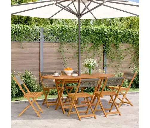 Sulankstomos Sodo Kėdės, 6Vnt., Pilkos, Akacijos Masyvas