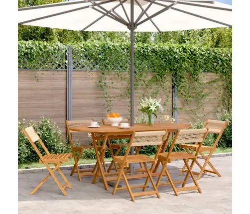 Saliekami Dārza Krēsli, 6 Gab., Bēši, Akācijas Masīvkoks Vidaxl