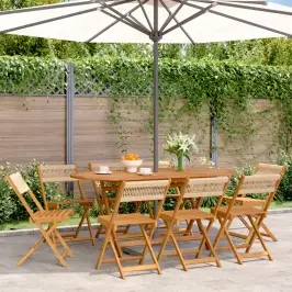 Saliekami Dārza Krēsli, 8 Gab., Bēši, Akācijas Masīvkoks Vidaxl