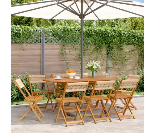 Saliekami Dārza Krēsli, 8 Gab., Bēši, Akācijas Masīvkoks Vidaxl