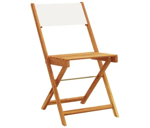 Salokāmi Dārza Krēsli, 8 Gab., Krēmbalts Audums Un Masīvkoks Vidaxl