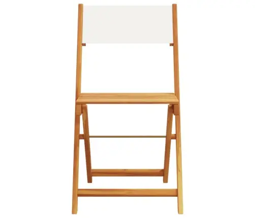 Salokāmi Dārza Krēsli, 8 Gab., Krēmbalts Audums Un Masīvkoks Vidaxl