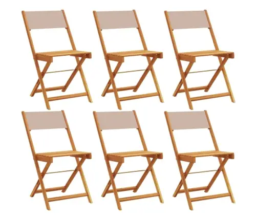 Sulankstomos Sodo Kėdės, 6Vnt., Taupe, Audinys/Mediena