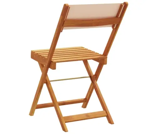 Saliekami Dārza Krēsli, 8 Gab., Bēšs Audums, Masīvkoks Vidaxl