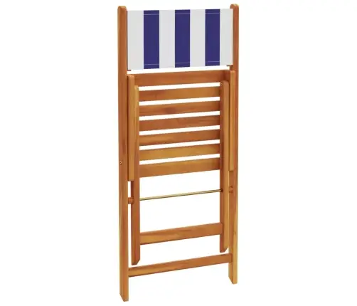 Salokāmi Dārza Krēsli, 6 Gab., Zili Balts, Audums Un Masīvkoks Vidaxl