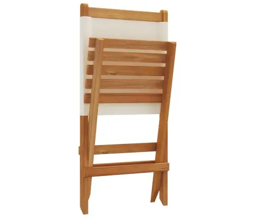 Kokkupandavad Aiatoolid 6 Tk, Kreemjasvalge, Kangas Ja Puit