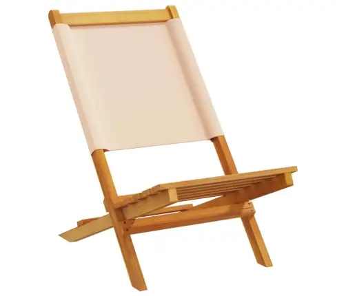 Sulankstomos Sodo Kėdės, 4Vnt., Smėlio, Audinys Ir Mediena