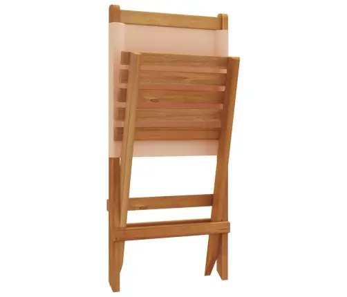 Sulankstomos Sodo Kėdės, 6Vnt., Smėlio, Audinys Ir Mediena