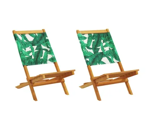 Salokāmi Dārza Krēsli, 8 Gab., Zaļš, Audums Un Masīvkoks Vidaxl