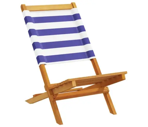 Salokāmi Dārza Krēsli, 4 Gab., Zili Balts, Audums Un Masīvkoks Vidaxl