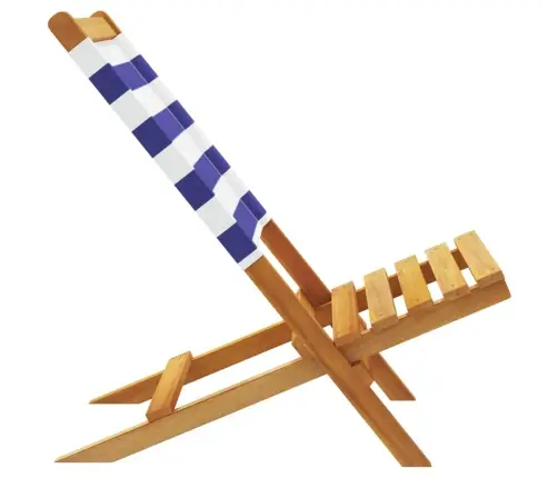 Salokāmi Dārza Krēsli, 4 Gab., Zili Balts, Audums Un Masīvkoks Vidaxl