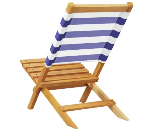 Salokāmi Dārza Krēsli, 4 Gab., Zili Balts, Audums Un Masīvkoks Vidaxl