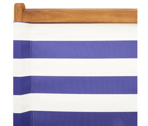 Salokāmi Dārza Krēsli, 4 Gab., Zili Balts, Audums Un Masīvkoks Vidaxl