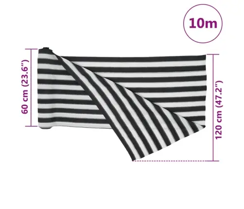 Privaatsusvõrk, Antratsiithall Ja Valge, 1,2X10 M Hdpe 75 G/M²