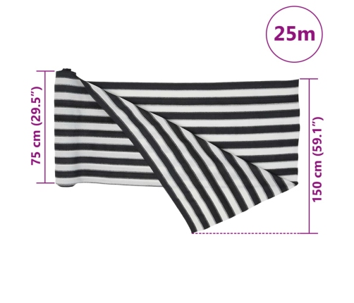 Norobežojošais Tīkls Antracītpelēks Balts 1,5X25 M Hdpe 75 G/M² Vidaxl