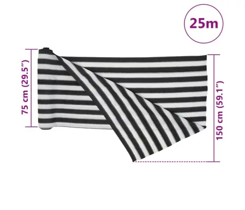 Norobežojošais Tīkls Antracītpelēks Balts 1,5X25 M Hdpe 75 G/M² Vidaxl