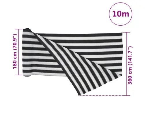 Norobežojošais Tīkls Antracītpelēks Balts 3,6X10 M Hdpe 75 G/M² Vidaxl