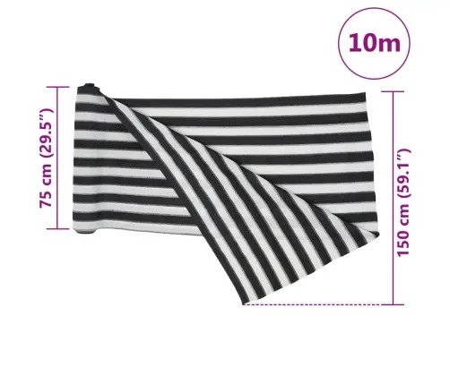 Norobežojošais Tīkls Antracītpelēks Balts 1,5X10 M Hdpe 150G/M² Vidaxl