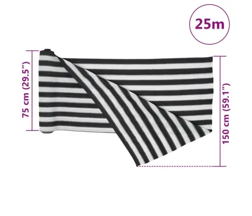 Norobežojošais Tīkls Antracītpelēks Balts 1,5X25 M Hdpe 150G/M² Vidaxl