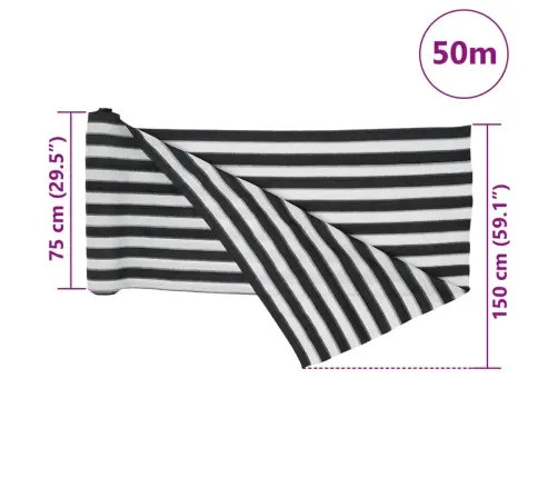 Privaatsusvõrk, Antratsiit Ja Valge, 1,5 X 50 M, Hdpe, 150 G/M²