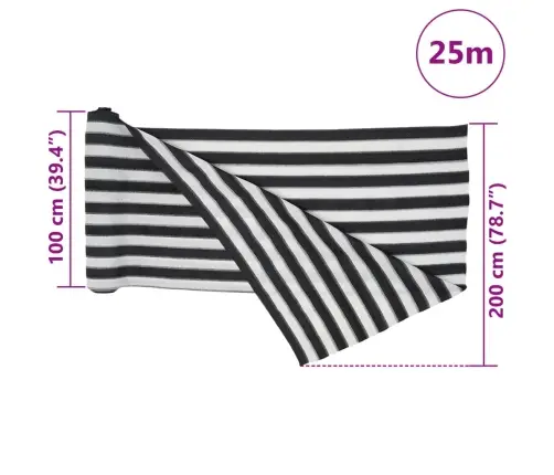 Norobežojošais Tīkls Antracītpelēks Balts 2X25 M Hdpe 150G/M² Vidaxl