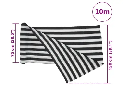 Norobežojošais Tīkls Antracītpelēks Balts 1,5X10 M Hdpe 150G/M² Vidaxl