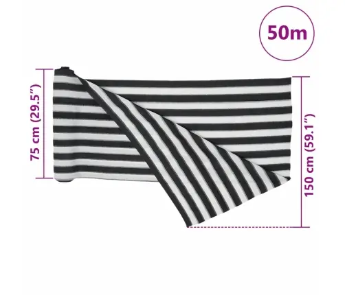 Privatumo Suteikiantis Tinklelis, Antracito Ir Baltos, 1,5X50M