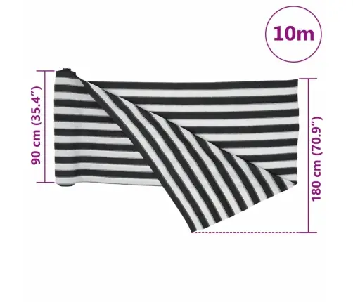 Norobežojošais Tīkls Antracītpelēks Balts 1,8X10 M Hdpe 150G/M² Vidaxl