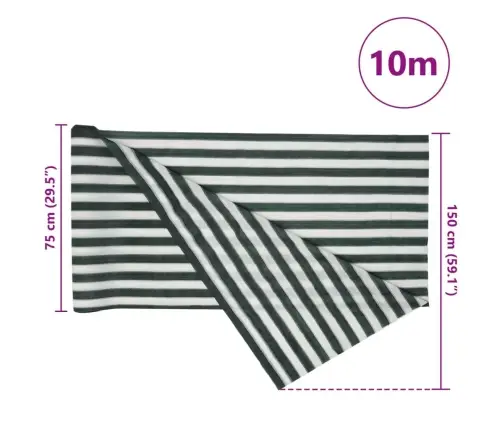 Privaatsusvõrk, Roheline Ja Valge, 1,5 X 10 M, Hdpe 75 G/M²