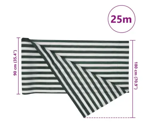 Norobežojošais Tīkls Zaļš Un Balts 1,8X25 M Hdpe 75 G/M² Vidaxl