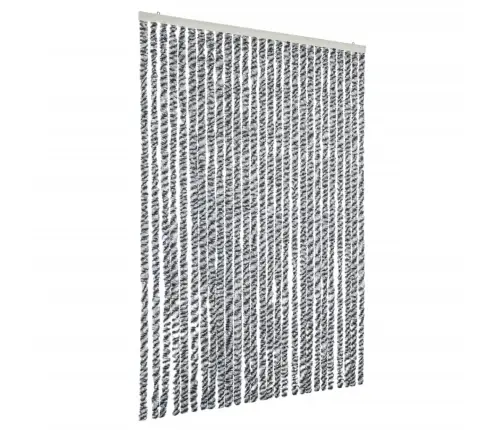 Kukaiņu Aizkars, 118X220 Cm, Pelēks Un Melns Un Balts, Šenils Vidaxl