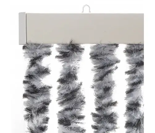 Kukaiņu Aizkars, 118X220 Cm, Pelēks Un Melns Un Balts, Šenils Vidaxl