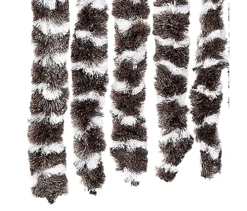 Kukaiņu Aizkars, Brūns Un Balts, 118X220 Cm, Šenils Vidaxl