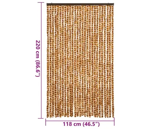 Užuolaida Nuo Musių, Geltonai Ruda Ir Balta, 118X220cm Šenilis