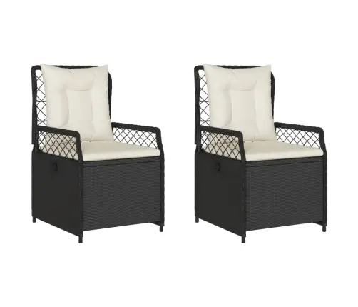 Atgāžami Dārza Krēsli, 2 Gab., Melna Pe Rotangpalma Vidaxl