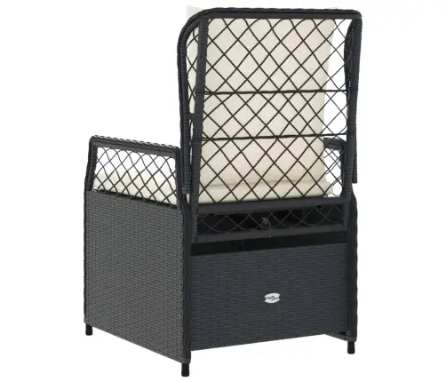 Atgāžami Dārza Krēsli, 2 Gab., Melna Pe Rotangpalma Vidaxl