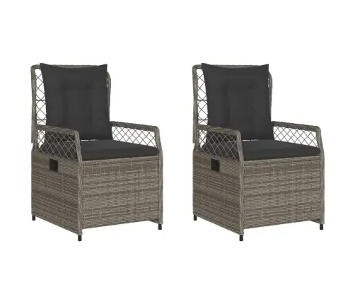 Atgāžami Dārza Krēsli, 2 Gab., Pelēka Pe Rotangpalma Vidaxl